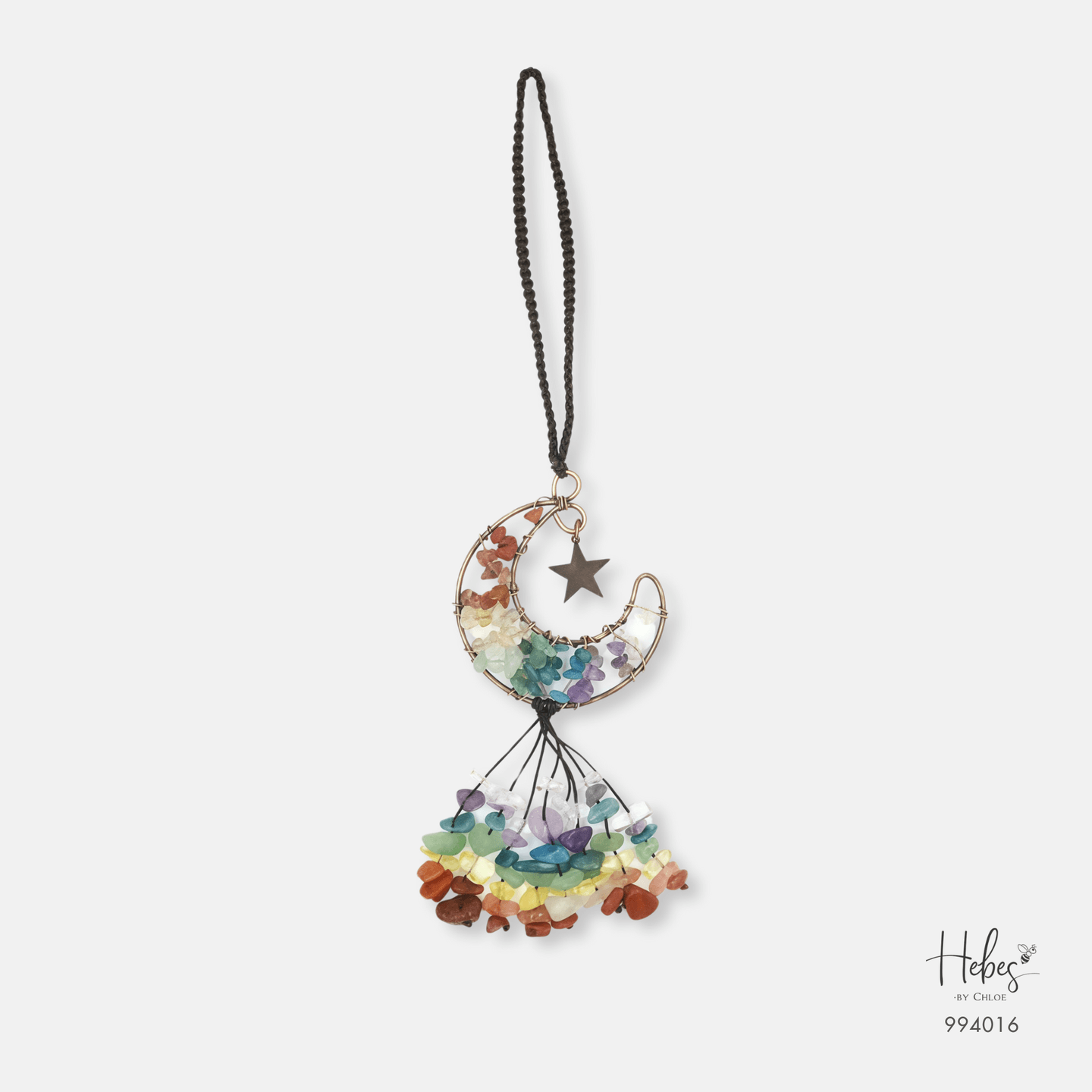 Multicolor Natural Stone Moonlight Hanging Charm Decor 994016