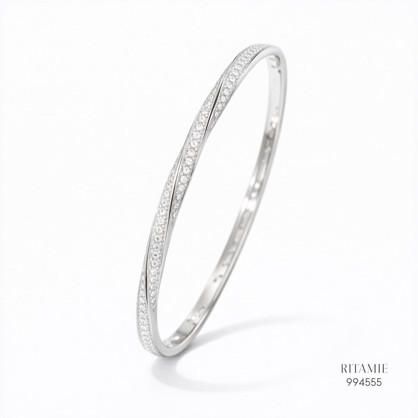 The Infinite Infinity Moissanite Silver Bangle 994555