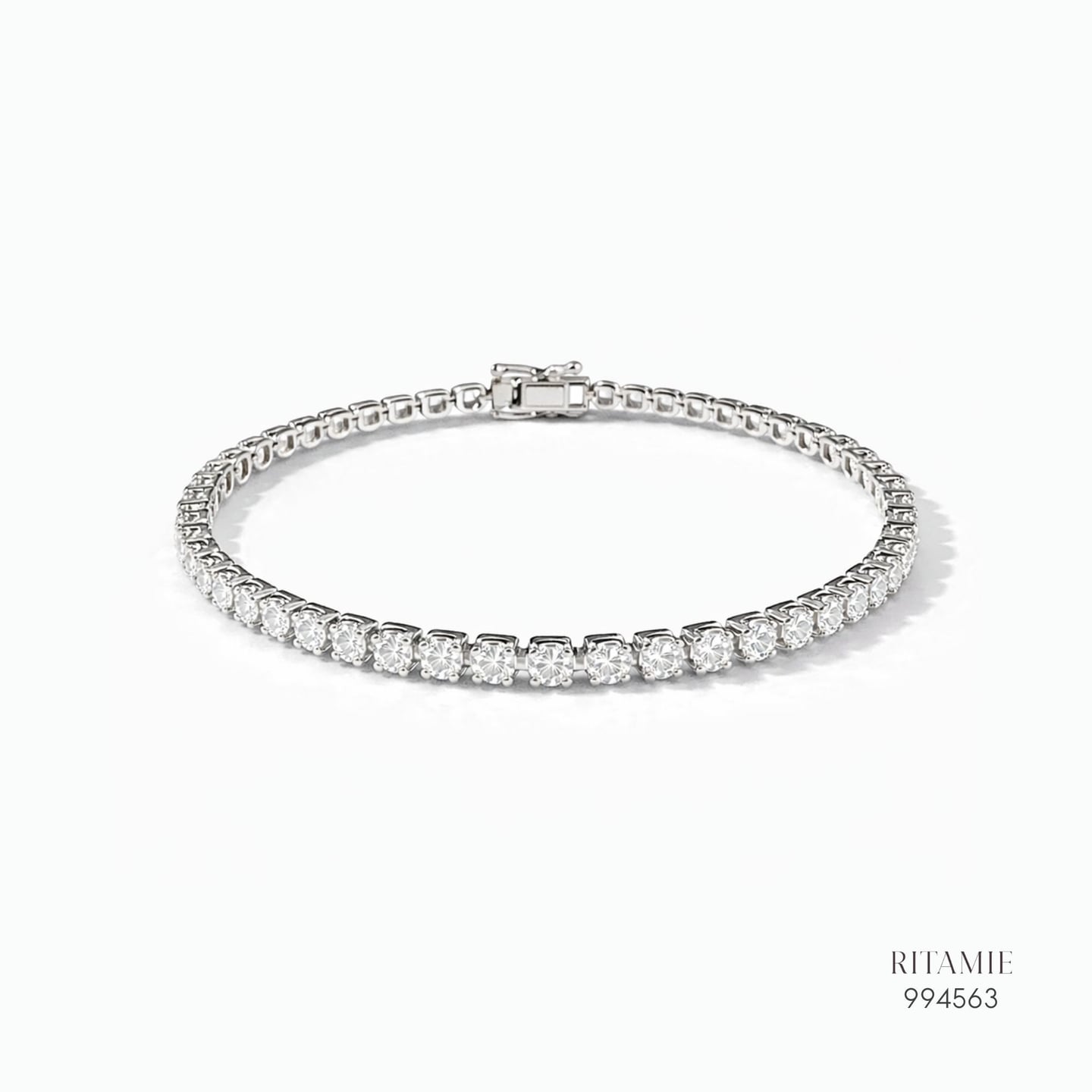 The Timeless Tennis Moissanite - 3mm Silver Bracelet 994563