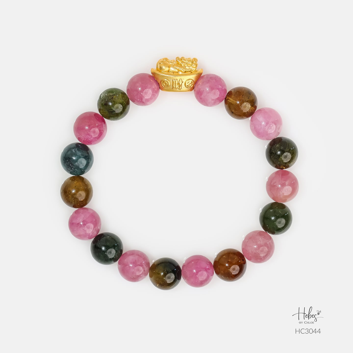 Gold Vermeil Pixiu Tourmaline Bracelet (9mm) 993044